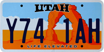 UT license plate Y741AH