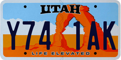 UT license plate Y741AK