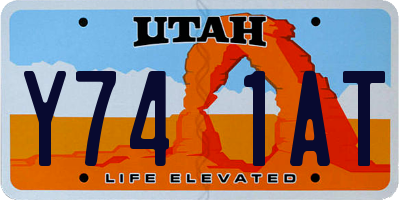 UT license plate Y741AT