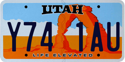 UT license plate Y741AU