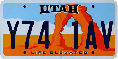 UT license plate Y741AV