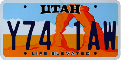 UT license plate Y741AW