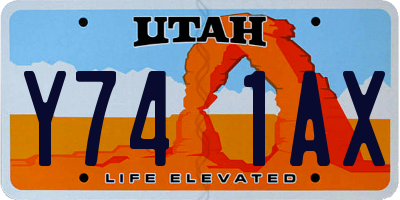 UT license plate Y741AX