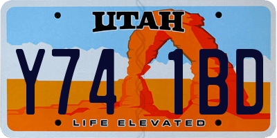 UT license plate Y741BD