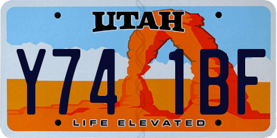 UT license plate Y741BF