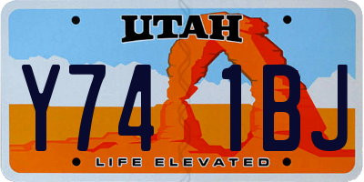 UT license plate Y741BJ