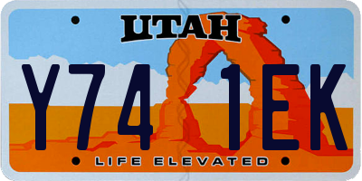 UT license plate Y741EK