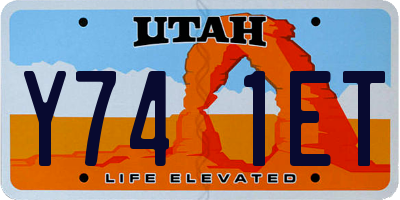 UT license plate Y741ET