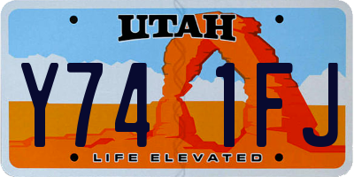 UT license plate Y741FJ