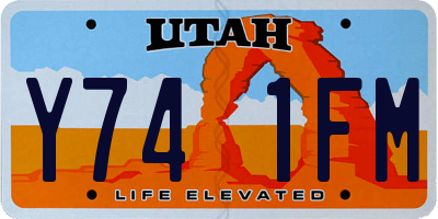 UT license plate Y741FM