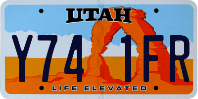 UT license plate Y741FR