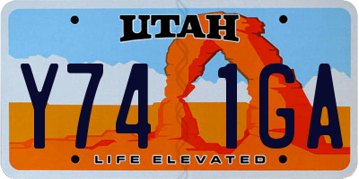 UT license plate Y741GA