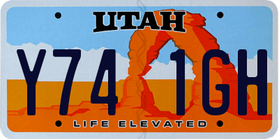 UT license plate Y741GH