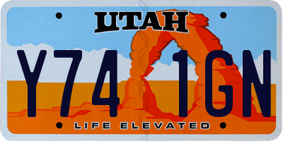 UT license plate Y741GN