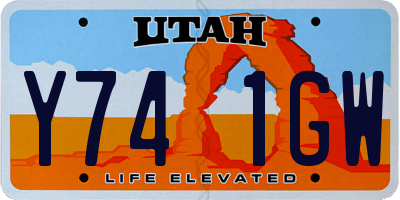 UT license plate Y741GW