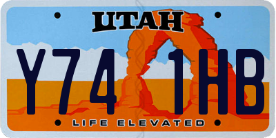 UT license plate Y741HB