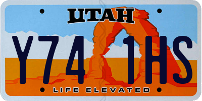 UT license plate Y741HS
