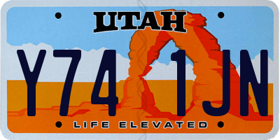 UT license plate Y741JN
