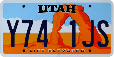 UT license plate Y741JS