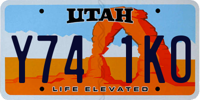 UT license plate Y741KO