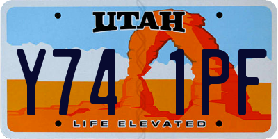 UT license plate Y741PF