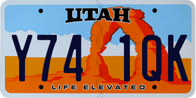UT license plate Y741QK