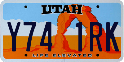 UT license plate Y741RK