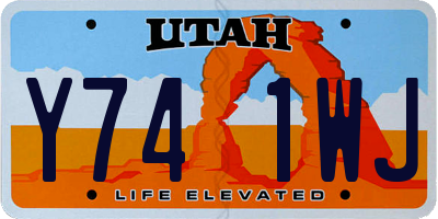 UT license plate Y741WJ