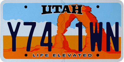 UT license plate Y741WN