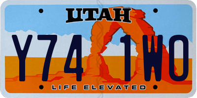 UT license plate Y741WO