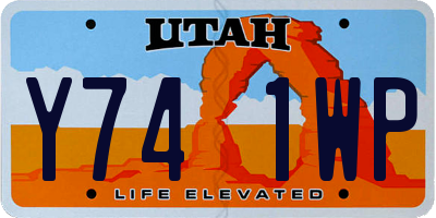 UT license plate Y741WP
