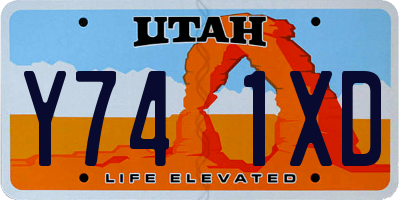 UT license plate Y741XD