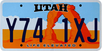 UT license plate Y741XJ