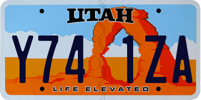 UT license plate Y741ZA