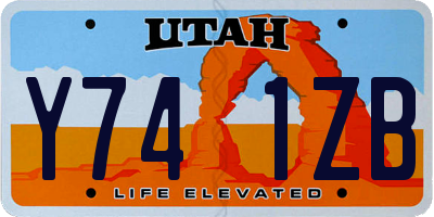 UT license plate Y741ZB