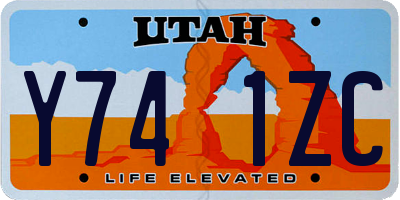 UT license plate Y741ZC