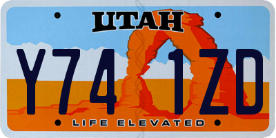 UT license plate Y741ZD