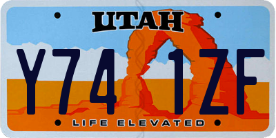UT license plate Y741ZF