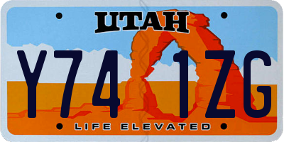 UT license plate Y741ZG