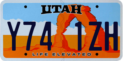 UT license plate Y741ZH