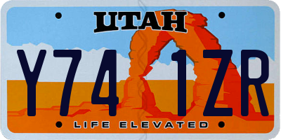 UT license plate Y741ZR