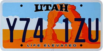 UT license plate Y741ZU