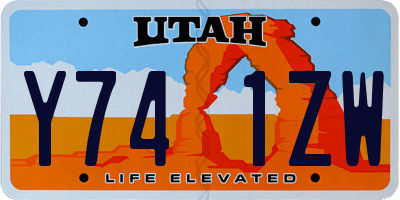 UT license plate Y741ZW