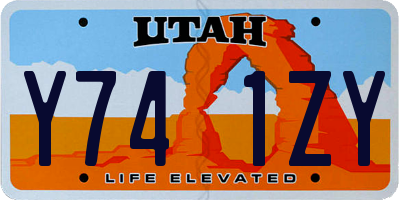 UT license plate Y741ZY
