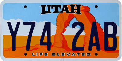 UT license plate Y742AB
