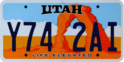 UT license plate Y742AI