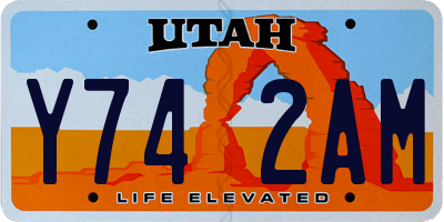 UT license plate Y742AM