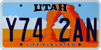 UT license plate Y742AN