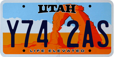 UT license plate Y742AS