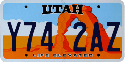 UT license plate Y742AZ